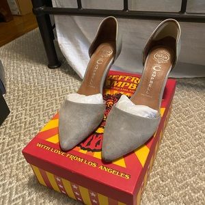 Jeffrey Campbell Suede and patent leather kitten heels